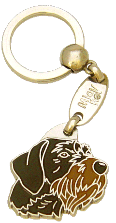 GERMAN WIREHAIRED POINTER BROWN <br> (keyring, engraving included)